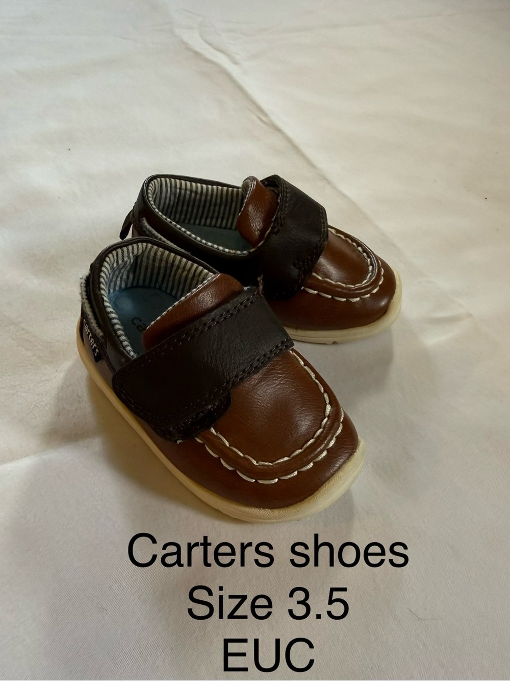 Carter's Brown & Black Toddler Hook-and-Loop Boat Shoes